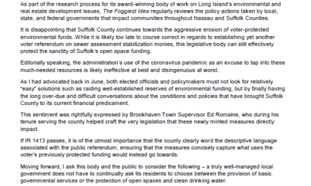 Public Comments: Protect the Sanctity of Suffolk County’s Open Space Funding