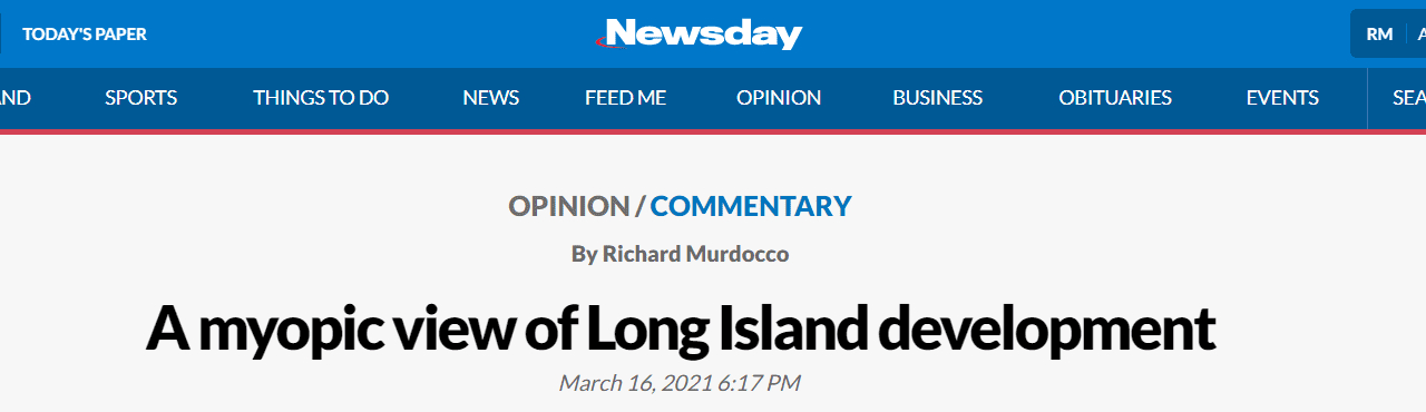 Newsday: A Myopic View of Long Island Development