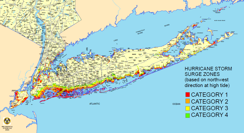 Long Island Hurricane Surge Map