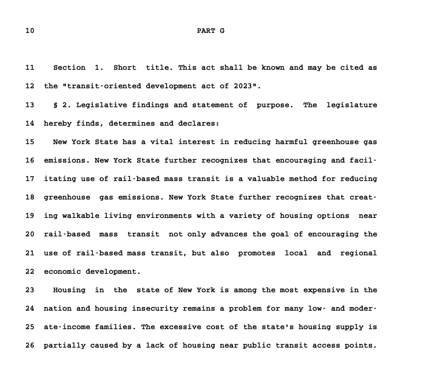 Legislative text from New York State