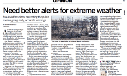 Newsday: Need Better Alerts for Extreme Weather