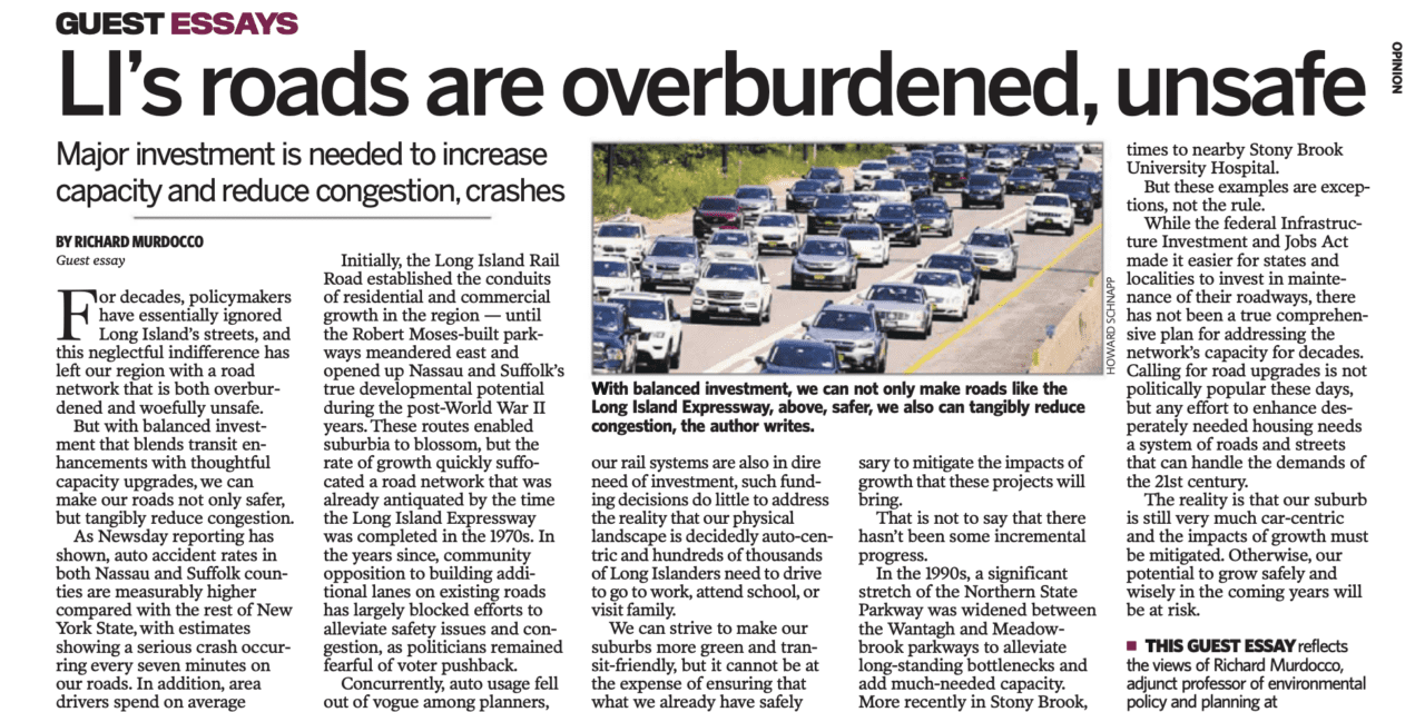 Newsday: Long Island’s road network is overburdened and unsafe