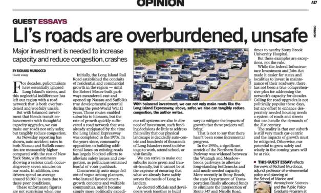 Newsday: Long Island’s road network is overburdened and unsafe