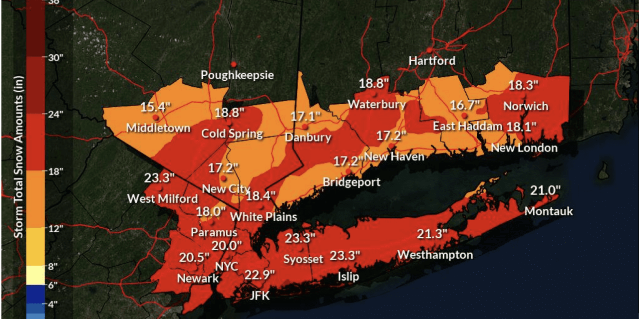 Record-Breaking Blizzard Dumps Over Two Feet of Snow on LI