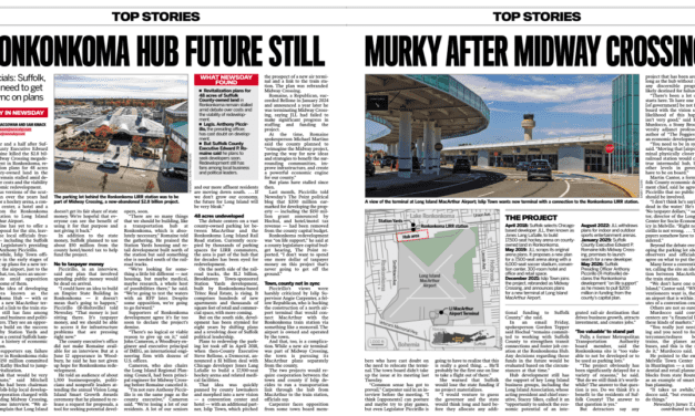 Quoted in Newsday: Ronkonkoma Hub’s Future Still Murky After Midway Crossing