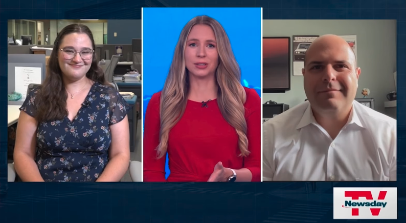 A screenshot of Adjunct Professor Richard Murdocco's appearance on NewsdayTV